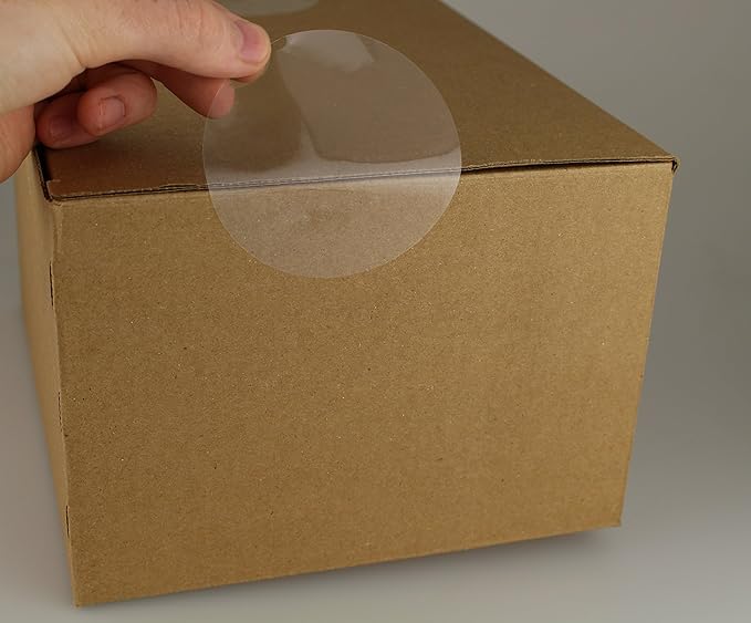 chromalabel 3 inch clear round wafer seals, 500 per roll