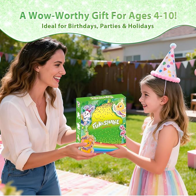 lifBetter Art & Craft Activity, DIY Glitter Craft Kit with Keychains, Fun & Creative Travel Toys, Party Favors & Classroom Valentine’s Day Gifts for Girls & Boys Ages 4, 5, 6, 7, 8, 9 (Green)