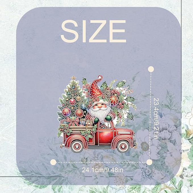 TDFERAN DIY Diamond Painting Kits for Adults 22x24cm Hanging Sign Diamond Art Ornaments Gnome Embroidery Cross Stitch Crystal Rhinestone Paintings Diamond Painting Hanging Pendant Wall Decor Christmas