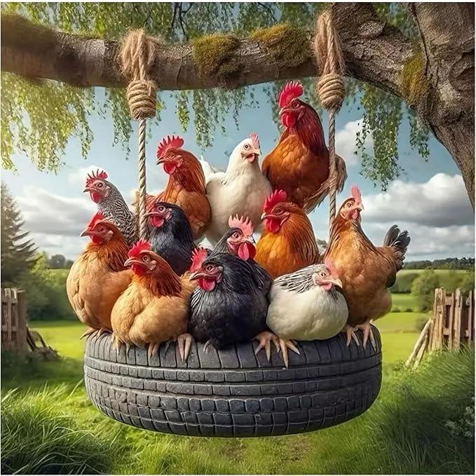 hkejoi Chicken Paint by Number for Adults, Easter Paint by Numbers Kit for Adults Beginners, Painting by Number DIY Crafts Acrylic for Gift Home Decor 16x16 in
