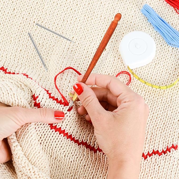 Finetoknow Tambour Hook with 3 Needles 70 100 120 Embroidery Beading Crochet Tools Kit