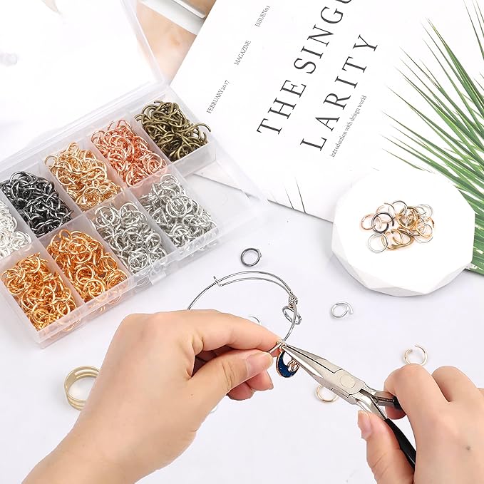10 mm Jump Rings for Jewelry Making 7 Colors 1000 Pcs Stainless Steel Jump Rings with Open/Close Tools for Necklace Bracelet Repair Keychains Jewelry Making Supplies(10mm/0.39")