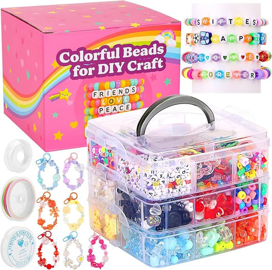 3123Pcs Assorted Acrylic Beads Kit for DIY Bracelets Making with Cute Candy Butterfly Flower Heart Kawaii Color Bead Charms for Creativity Fun Jewelry Craft Aesthetic to Make Necklaces Keychains