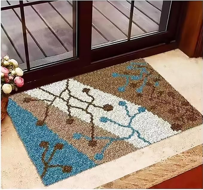 Latch Hook Kits for Adults, Atom DIY Crochet Yarn Rugs Tapestry Hooking Needlework Crafts Arts Kit, Color Preprinted Pattern Embroidery for Home Decor Festival Gift, 20X15inch