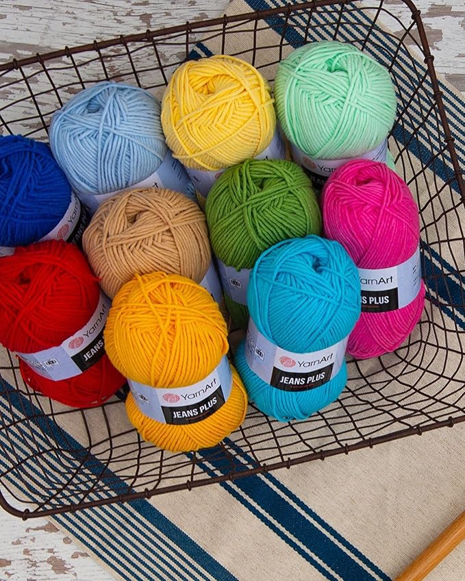 YarnArt J.Plus Cotton Blend Yarn - Knitting & Crochetting Soft Baby Yarn 55% Cotton 45% Acrylic, 100 g (3.5 oz), 160 m (174 yds), Weight : 4, (1 Skein) (69)