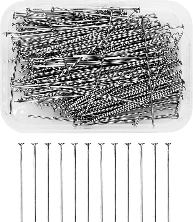 Mandala Crafts 2 Inch Gunmetal Flat Head Pins for Jewelry Making Earring Making Supplies – 200 PCs Jewelry Findings for Making Earring DIY Bracelets Rosary Charms