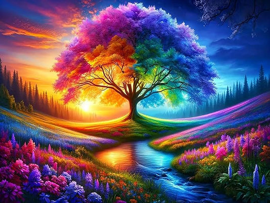 ijbnhd Tree of Life Diamond Art Kits for Adults, Tree of Life Diamond Painting Kits for Adults, DIY Full Drill Gem Art Crystal Rhinestone for Wall Home Decor 16X12inch