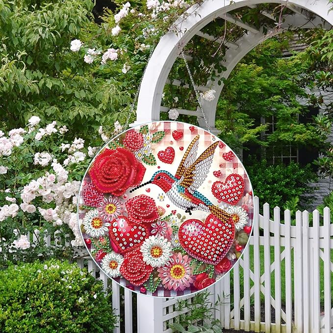 Generic DIY Hanging Diamond Pendant Special Shaped Crystal Diamond Art Painting Ornament Single Sided for Window Home Garden Wall Door Decor-Cardinal01