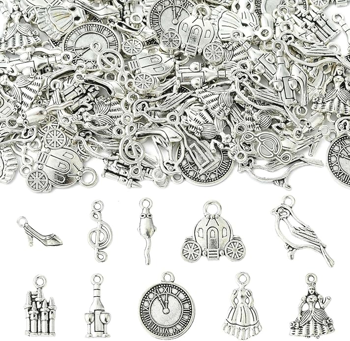 Antique Silver Cross Drink Insect Animal Theme Charms for DIY Jewelry Bracelet Necklace Earring Keychain Decor