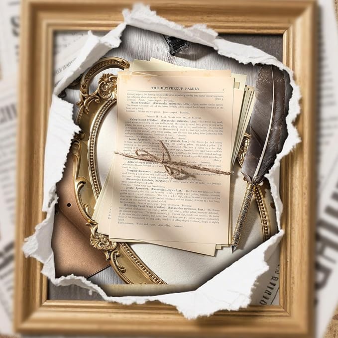 Zonon 114 Pieces 2 Sets Junk Journal Pages Vintage Ephemera Pack Craft Paper Junk Journal Vintage Paper for Albums Planner Decorative Crafts Embellishment Supplies (Old Handbook Series)