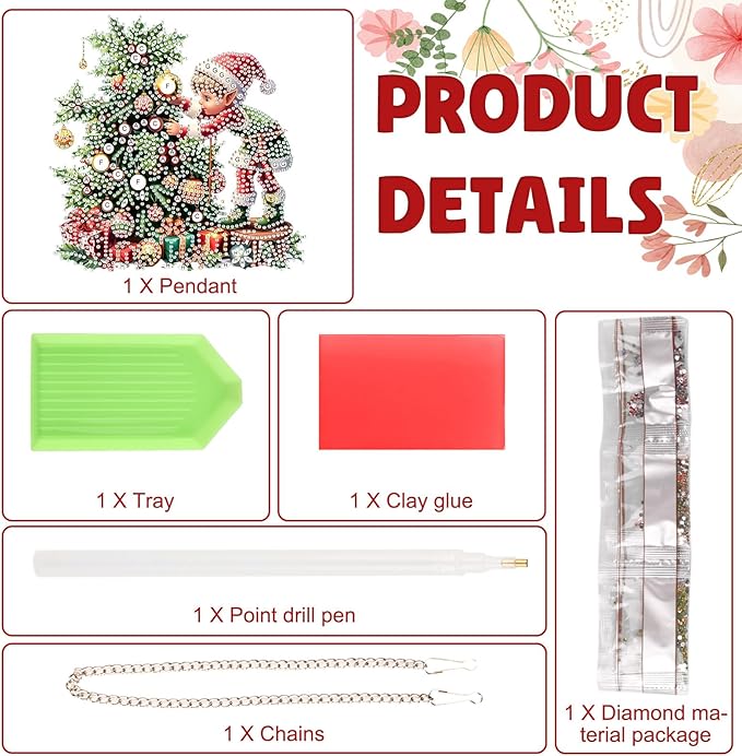 DOMROM Fairy Diamond Art Hanging Kits for Adults Beginners, Special Shaped Crystal Diamond Painting Fairy Pendant, DIY Diamond Art Suncatchers Christmas for Home Garden Wall Decor Gift