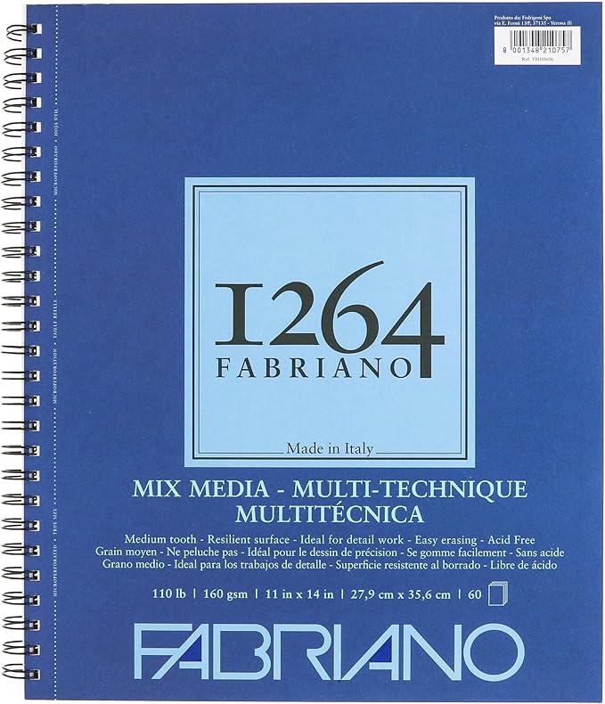 Fabriano 1264 Mixed Media Pad, 11" x 14", 110 lb.