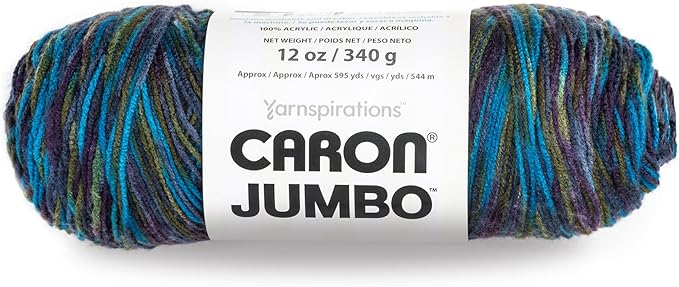 Caron - 29400909015 Jumbo Ombre Yarn, 12 oz, Peacock Variegate, 1 Ball
