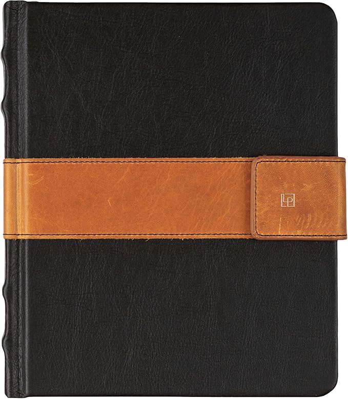Luxury Leather Sketchbook, Hardcover Drawing Notebook, Pen Loop/Magnetic Closure, Acid Free 150gsm Thick Paper, Full Grain Leather Artisan Collection by Leatherpress (9.3” x 7.8” x .9”)