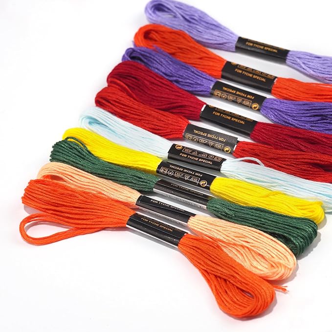 Friendship Bracelet String 24 Rainbow Color Skeins, Embroidery Floss Cross Stitch Embroidery Thread Floss Bracelet Making Yarn, Craft Floss