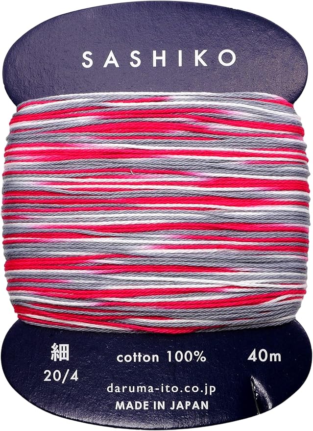 Yokota Daruma Sashiko Thread Single and Variegated Color (Morning Glory, Thin 40M Card)