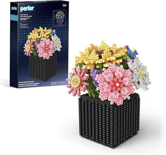 Perler 80-57239 Wildflower Bouquet 3D Fused Bead Craft Activity Kit, Multicolor, 8007 Pieces