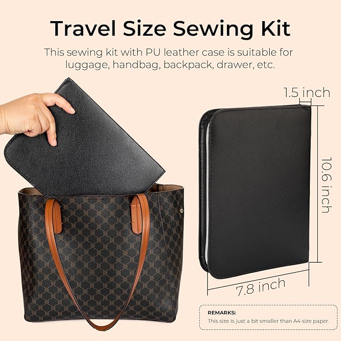 Sewing Kit for Adults, Upgraded Beginner Sewing Kit with 230pcs Sewing Accessories, Hand Needle and Thread Kit with Buttons, Portable Travel Sewing Kit for Home, Emergency, Sewing Machine, Gifting