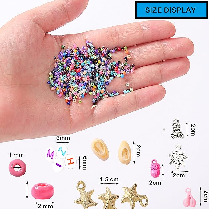 YITOHOP 36000+pcs 2mm 48 Colors Glass Seed Beads for Bracelet Jewelry Making Kit, Beads Assortments Kit for Adults Girls Small Beads for Necklace Ring Making | Top Best Birthday Gifts