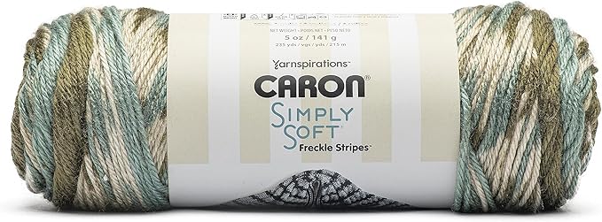 Caron Simply Soft Freckle Moss Yarn - 3 Pack of 5oz/141g - Acrylic - #4 Worsted (Medium) - 235 Yards - Knitting & Crochet