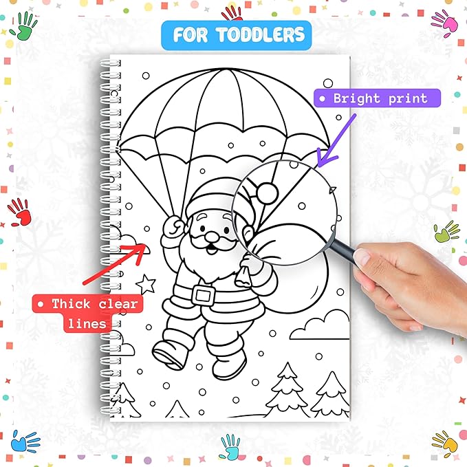 Winter Woodland Coloring Book for Toddlers Ages 3+ – Cute Animals, Snowy Forest Fun, and Easy Holiday Coloring Pages – Thick 199 GSM Paper – Spiral Bound – 5.5x8.5 in