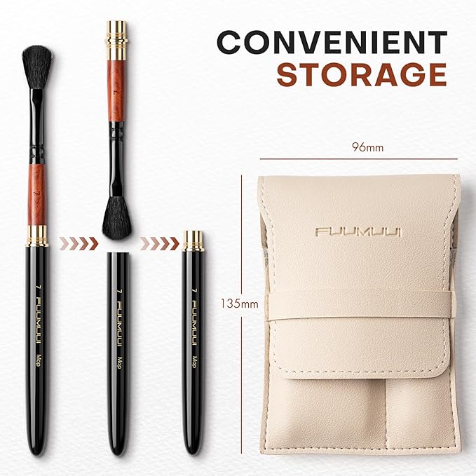 Fuumuui Travel Watercolor Brushes, 5Pcs Professional Plein Air Elegant Natural Squirrel Hair Travel Paint Brush Set with Sable Extended Needle Point Perfect for Watercolor Gouache Ink Painting