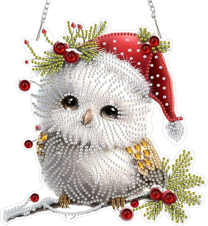 SENQAO Hummingbird Diamond Art Hanging Kits for Adults Kids, Christmas Diamond Art Suncatchers, 5D Special Shape Diamond Painting Pendant Window Ornament Gifts for Home Garden Door Wall Decor