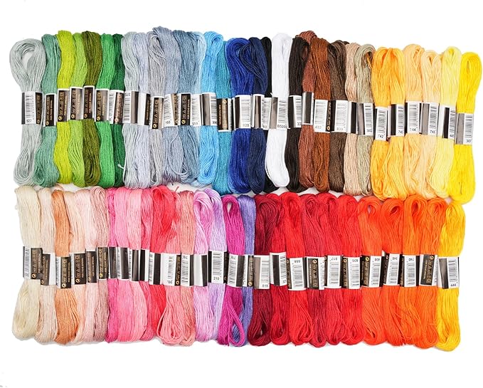 70 skeins rainbow color embroidery floss friendship bracelet string cross stitch embroidery thread cotton floss bracelet yarn, craft floss