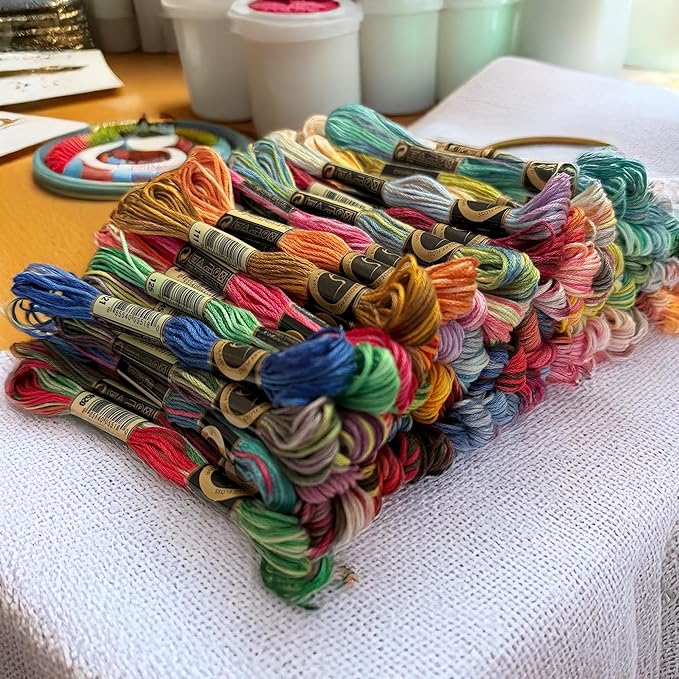 Magical Color Variations Floss Pack Six Strand Embroidery Variegated Cross Stitch Threads, Multi Color Set B, Pack of 18 Skeins