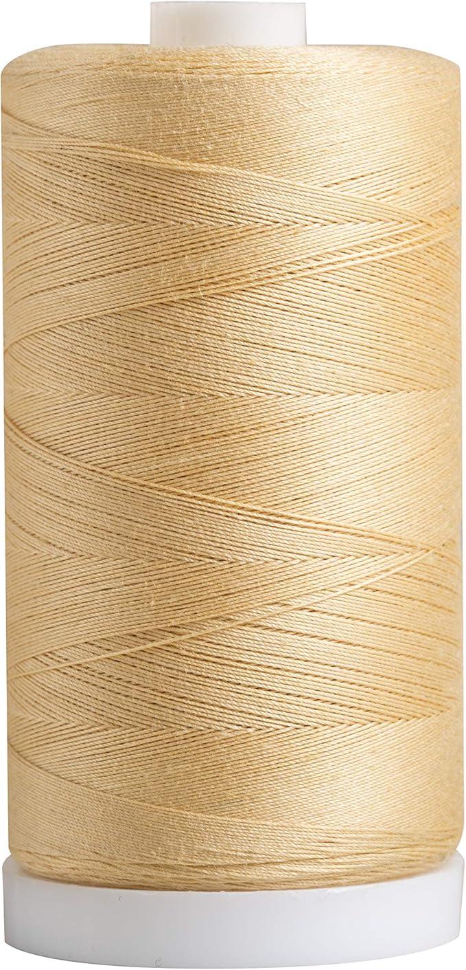 Connecting Threads Yellow 100% Cotton Thread for Sewing, Quilting, and Crafting - 50-Weight - 1200 Yard Large Spool (Cornsilk)