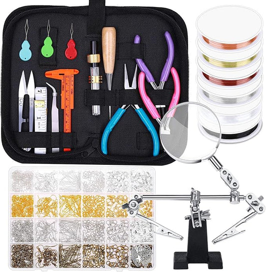 shynek Jewelry Making Supplies, 1597pcs Jewelry Kit with Jewelry Pliers Tools Jewelry Wire and Jewelry Accessories for Earrings, Necklaces, Bracelets Jewelry Making and Repair