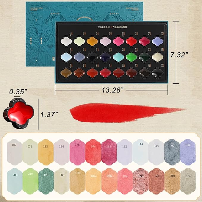 rubens Watercolor Paint Set 24 Colors, Professional Pigment-Rich Water Colors for Adults, Premium Art Supplies Kit, Gift for Artists, Beginners & Students