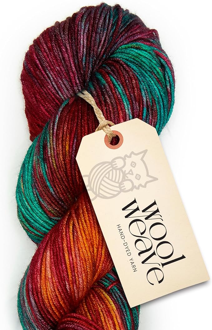 Superwash Merino Wool Yarn for Knitting & Crocheting - Premium Hand Dyed, 100gr, 240 Yards DK Weight - Luxurious & Soft Party Theme Variegated Yarn