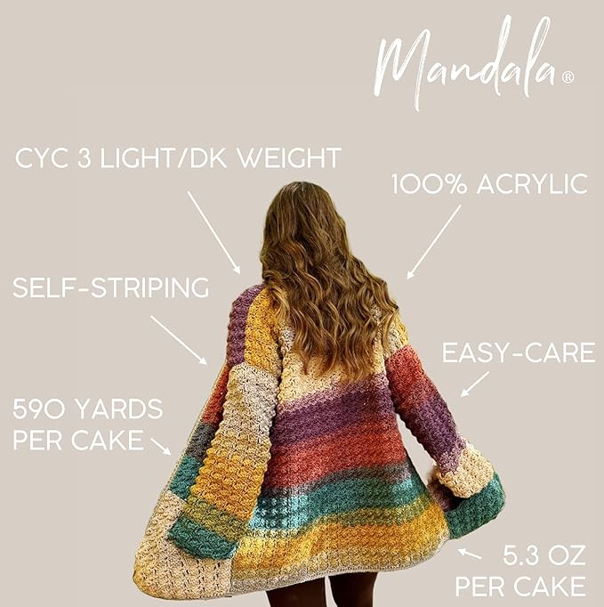 (1 Skein) Lion Brand Yarn Mandala Yarn, Unicorn
