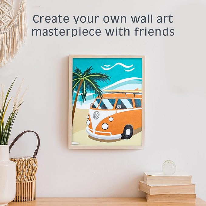 Pink Picasso Kits Colorful Destinations Paint by Number for Adults and Teens | DIY Unique Canvas Painting Kits Color by Numbers Arts & Crafts Kit | West Coast Best Coast 8x10 - Paint Kit Set