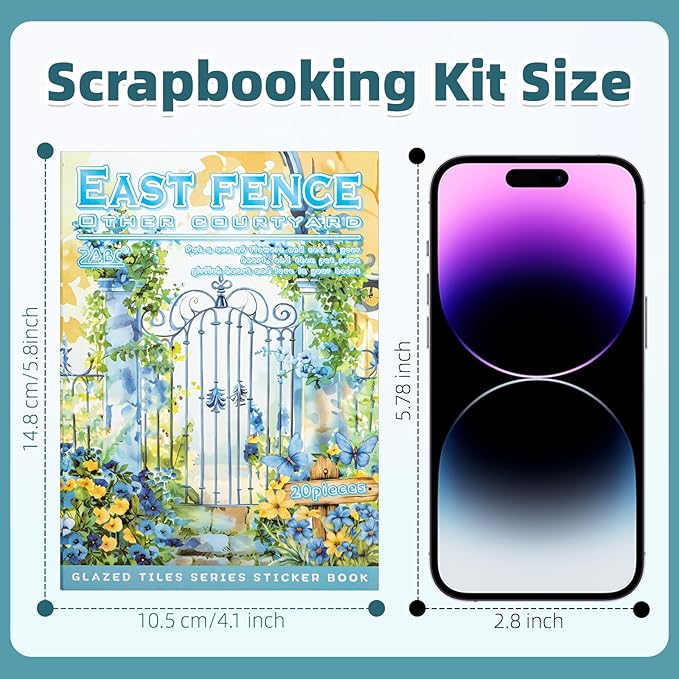 East Garden Sticker Scrapbooking Supplies for Junk Journal, 20 Sheets PET Stickers - Vintage Journaling Stickers, Ephemera Sticker Book Pre Cut(TZ-009-002)