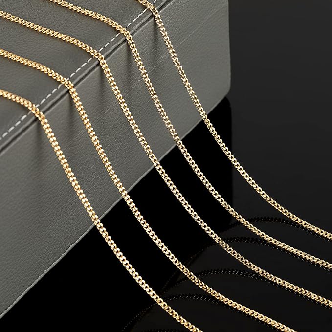 32.8 Feet Curb Cuban Chain for Jewelry Making, 18K Gold Plated Brass Chain Roll with Open Jump Rings and Lobster Clasps Necklace Bracelet DIY Jewelry Chains Bulk