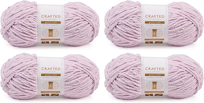 Crafted By Catherine Blanket Solid Yarn - 4 Pack (213 Yards Each Skein), Lilac, Gauge 6 Super Bulky