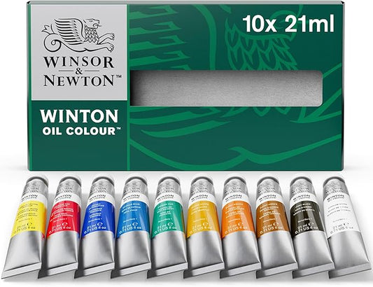 Winsor & Newton Winton Oil Color Paint, Basic Set, 10 x 21ml Tubes
