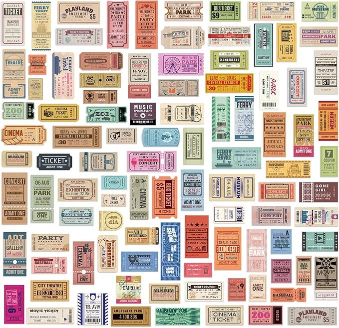 Vintage Stickers, 200 Pcs Scrapbooking Supplies for Bullet Journals, Planners, Letter, Card Album Making, Collage Art, Crafts, Water Bottle