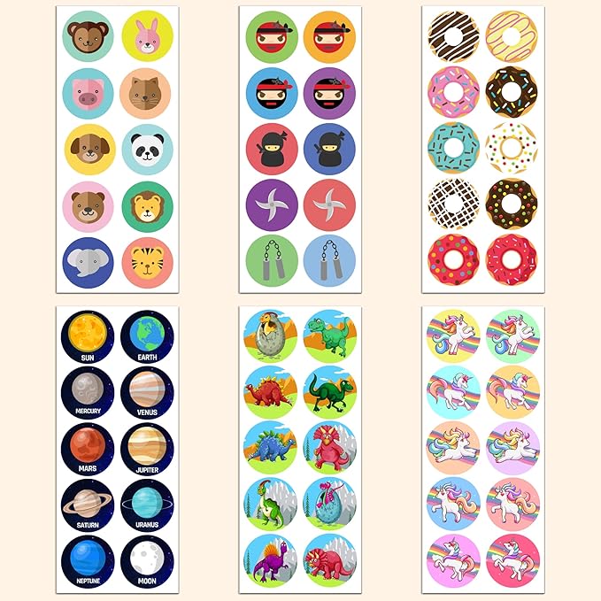 60 sheets, 600 stickers - planet solar system stickers for kids, 1.5"
