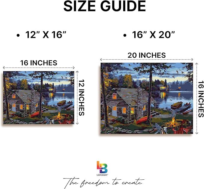 Ledgebay DIY Paint by Numbers Kit for Adults Framed Canvas Beginner to Advanced Paint by Numbers Kit Kits Include Acrylic Paint Set Brushes Tabletop Easel (Life's Reward 16"x20" Framed)