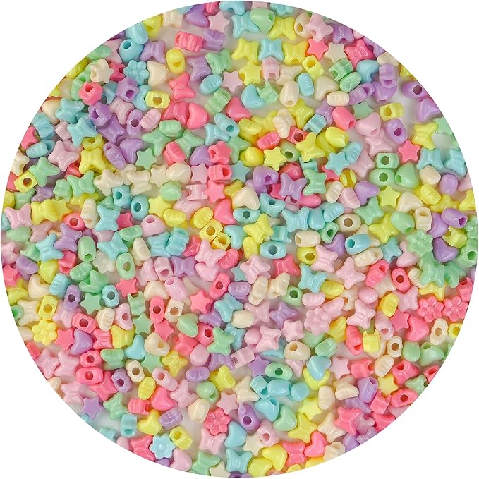 1000pcs Pony Beads, 15 Color Kandi Beads for Bracelets Making Kit, Hair Braids Crafts Jewelry Making Crafts Friendship Necklace Earrings DIY (Large Hole Light Color Mixed Color)