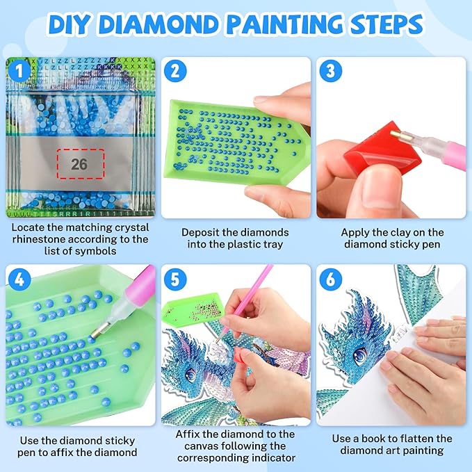 Bowetile Dragon Diamond Art Hanging Kits for Adults, 5D Special Shape Diamond Painting Flowers Pendant Kits, Gem Art Suncatchers Painting Window Ornament for Home Garden Wall Decor