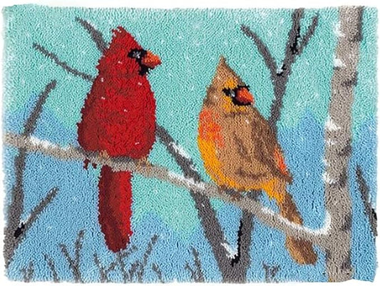 ZFFLYH Latch Hook Kits Rug, Cardinal Crocheting Carpet Rug with Printed Canvas for Adults Beginners, 20.5X15 Inch 2 - Cardinal