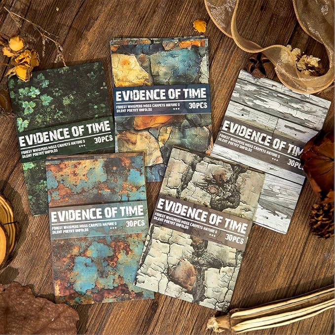 150 Sheets Rustic Textures Vintage Scrapbook Paper, 3.7x5.5 Inch, 5 Assorted Set Background Decorative Paper Ephemera for Junk Journaling Supplies, Scrapbooking, Collage