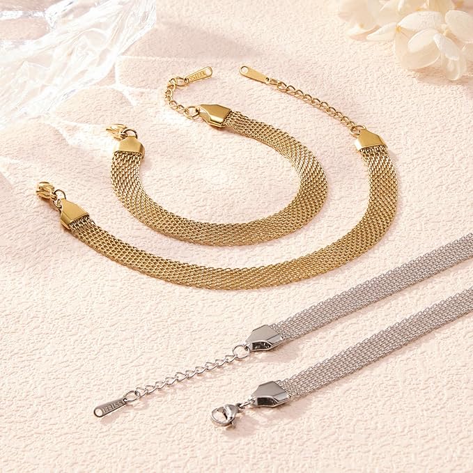 6.7 Inches Stainless Steel Charm Bracelet Chain Link on Bulk 10pcs 8MM Wide Chain Bracelet Set for Women DIY Crafts Jewelry Making Supplies