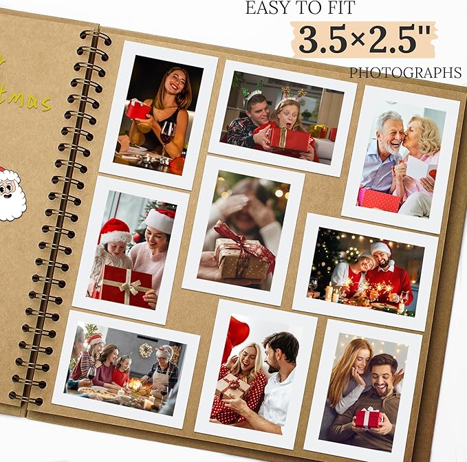 Scrapbook 10x10 Inch DIY Scrapbook Album Hardcover Kraft Paper Scrap Book Photo Albums 40 Pages Perfect for 4x6 / 5x7 Photos Memory Book for Family, Wedding