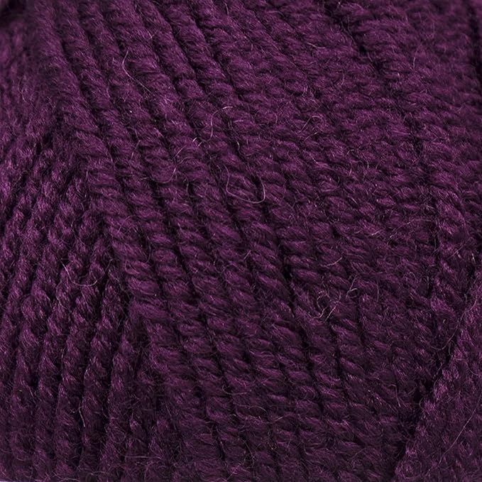 Estako Star-Worsted Yarn - 75% Acrylic 25% Wool - Soft Medium Weight #4-100g (3.52oz) - 170m (186yds) - Crochet & Knitting Yarn (46001 - Dark Purple)