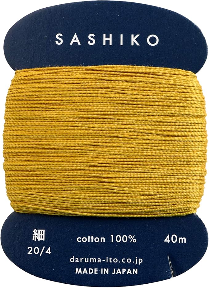 Yokota Daruma Sashiko Thread Single and Variegated Color (Brown Gold, Thin 40M Card)